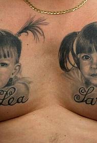 la poitrine des garçons seulement belle fille portrait photo tatouage