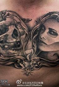 isifuba skull enhle tattoo iphethini