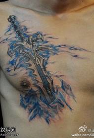incantevole tatuaggio misterioso con la spada