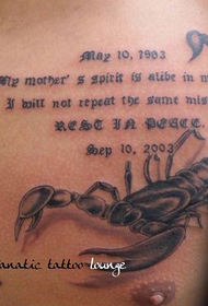 njagun eniyan akọ àyà scorpion English tatuu