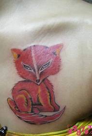 bröst röd räv tatuering bild