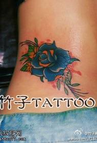 waist color royal blue rose tattoo pattern