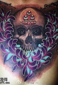 big flower chest tattoo pattern