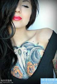 chest color tattoo pattern