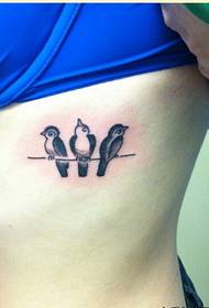vajza anësore të modës gjoks tre Vetëm tatuazhe zogj 54835 @ tatuazh logjik i personalitetit të gjoksit të mashkullit