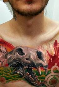 vira brusto moda eŭropa kaj usona kolora inko tatuaje