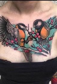 foto di foto di tatuaggio di uccello di moda femminile petto sexy colore