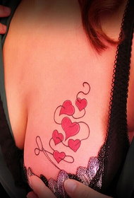 beauty chest peach heart pattern tattoo