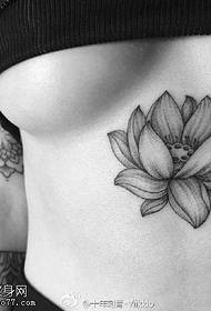 Chest Classic Lotus Tattoo Pattern