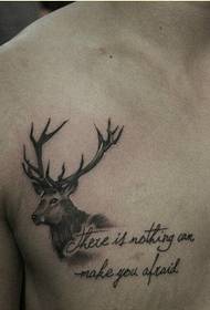 persoanlike manlike boarst moade antilope Ingelsk wurd tattoo