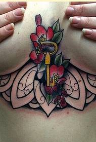 sexy female chest personality tattoo pattern recommended Picture