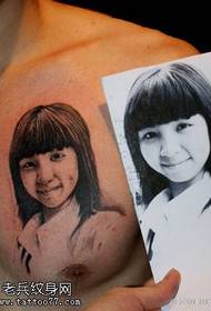 modèle de tatouage portrait de fille