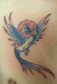 men's personality angry bird tattoo