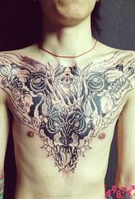 tus txiv neej hauv siab domineering tattoo txawv daim duab