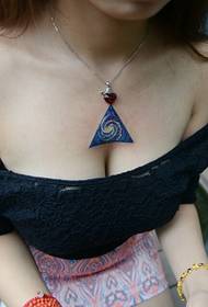 beauty chest starry blue triangle tattoo pattern