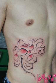 boys chest Chinese lotus tattoo pictures