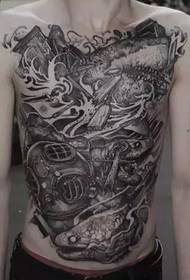 Personality Chest Black Tattoo