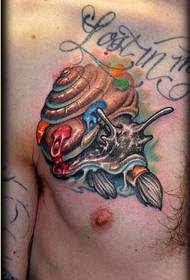 პირადი გულმკერდის მოდის snail tattoo ნიმუში მადლიერების სურათი