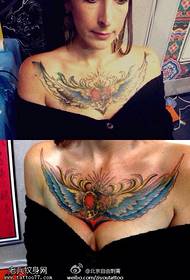 шаблон татуировки крылья груди