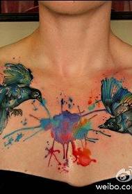 Isitayela se-Ink ezimbili ze-kingfisher tattoo design