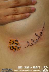 Leopard Sexy Lip Print Tattoo Pattern