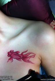 modèle de tatouage de petit poisson rouge rouge