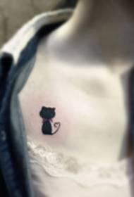 prsa seksi crna mačka tetovaža slika