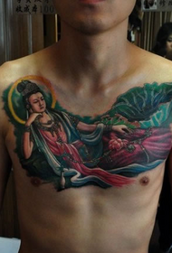 Amuna a boobs akulu achifundo Guanyin atsikana dongosolo la tattoo