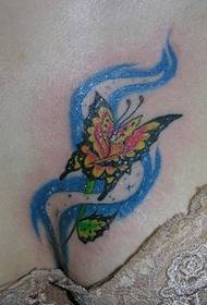 Girly Brust Farbe Schmetterling Tattoo Muster Bild