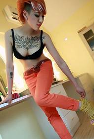 fashion sexy beauty dibdib rosas puso tattoo domineering