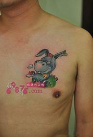 χαριτωμένο μικρό γαϊδουράκι στήθος εικόνα τατουάζ