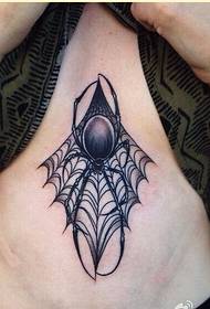 сексуальная женщина грудь черный серый паук тату картина картина