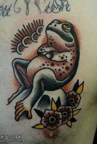 disegno del tatuaggio rana sul petto