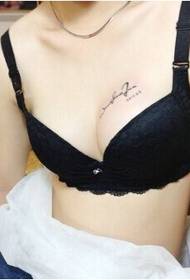 sexy zus borst elegant Engels woord tattoo