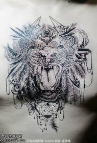 Weifeng domineering lion head tattoo pattern