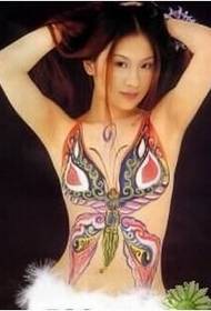 純粋な美しさの女の子の胸特大蝶のタトゥーパターン画像