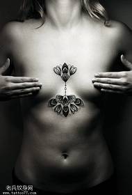 front classic lotus tattoo pattern