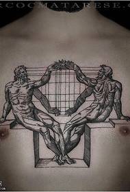 body art tattoo pattern on the chest