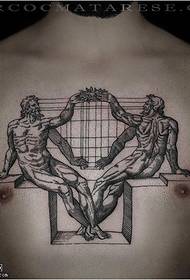 disegno del tatuaggio body art sul petto