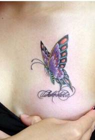 sexy beauty chest butterfly ຮູບແຕ້ມຮູບ tattoo