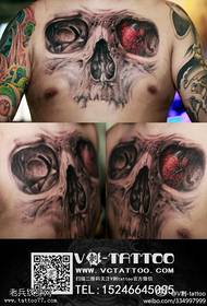 ijesztő ijesztő koponya tetoválás minta