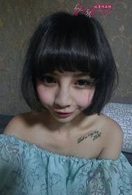 dulce belleza clavícula moda inglés tatuaje fotos