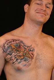 Europäische Männer Brust Aladdin Wunderlampe Tattoo