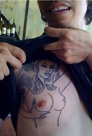 chest beauty tattoo design picture
