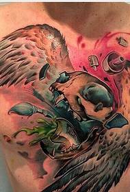 immagine raccomandata del modello di tatuaggio di colore europeo e americano di moda petto personale