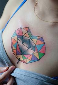 skaistums krūtīs dimanta sirds tetovējums 54984-meitenes gudrs mazs lauva uz krūtīm Tetovējums