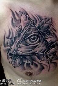 Patrón de tatuaje clásico de ojo doble para dos veces