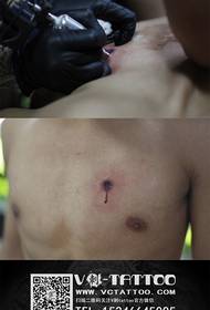 image realistic bullet hole tattoo pattern