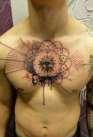 Gottes Auge und Blume Vine Tattoo Full Man Persönlichkeit und Brief Bild