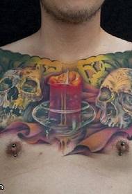 Qirinj me ngjyrë Ink me modelin e tatuazhit të kafkës